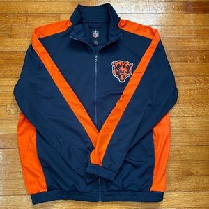 Chicago Bears NFL Track Full-Zip Jacket - Navy/Orange (Men's -LARGE)